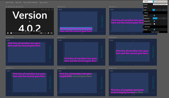 screenshot of the accessible narrative text playground